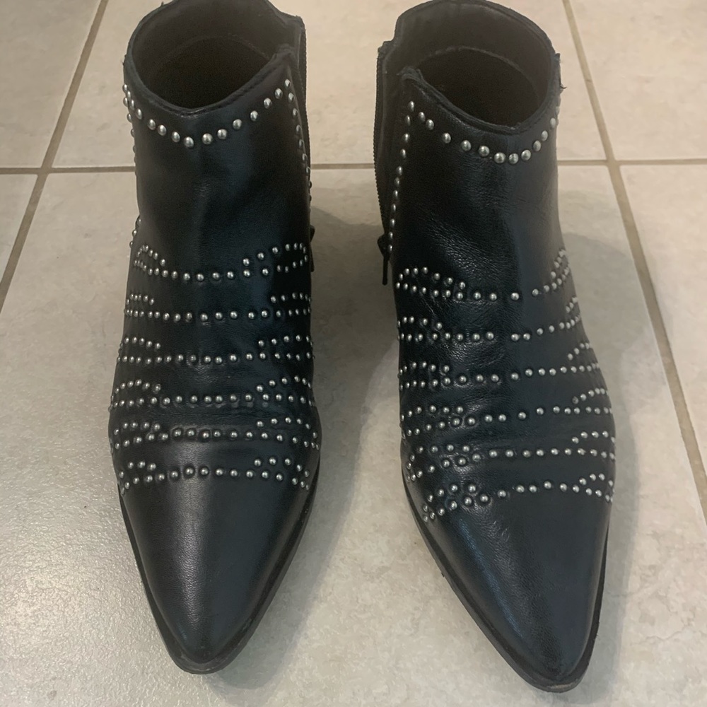 Black studded ankle boots